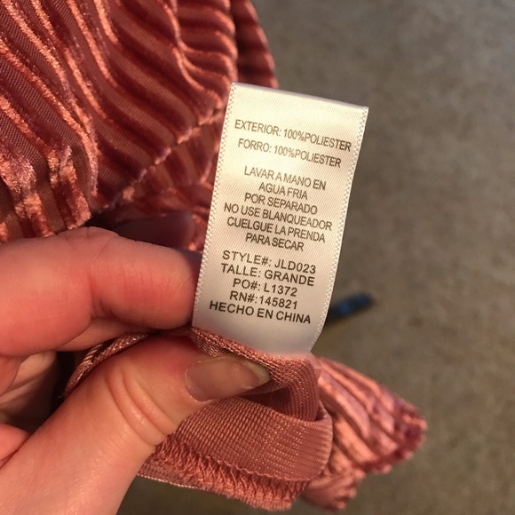 Dark Blush Pink Velvet Dress with Stretch NWT LG - Picture 5 of 9